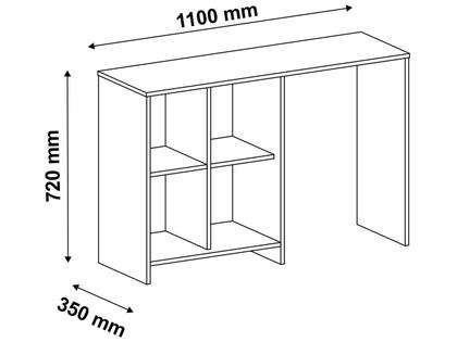 Imagem de Escrivaninha Mesa Escritório com Matrix 4 Nichos 110cm Branca