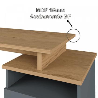 Imagem de Escrivaninha Mesa Escritório com Regulagem Estilo Industrial 2 Gavetas Plus
