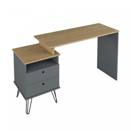 Imagem de Escrivaninha Mesa Escritório com Regulagem Estilo Industrial 2 Gavetas Plus