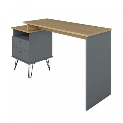 Imagem de Escrivaninha Mesa Escritório com Regulagem Estilo Industrial 2 Gavetas Plus