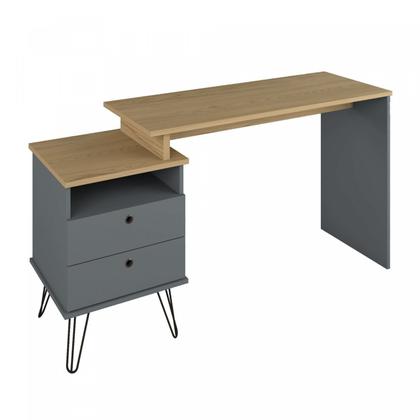 Imagem de Escrivaninha Mesa Escritório com Regulagem Estilo Industrial 2 Gavetas Plus