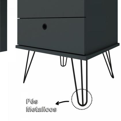 Imagem de Escrivaninha Mesa Escritório com Regulagem Estilo Industrial 2 Gavetas Plus