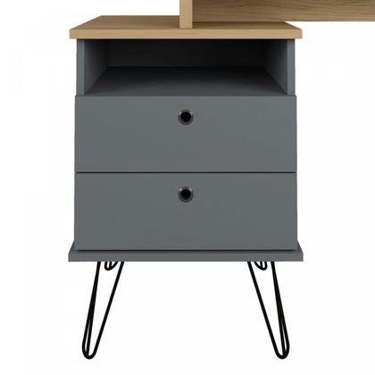 Imagem de Escrivaninha Mesa Escritório com Regulagem Estilo Industrial 2 Gavetas Plus