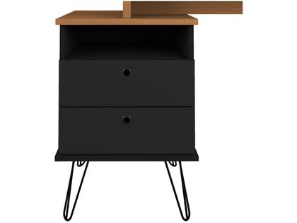 Imagem de Escrivaninha Mesa Escritório com Regulagem Estilo Plus 2 Gavetas 143,5cm Freijó E Preto
