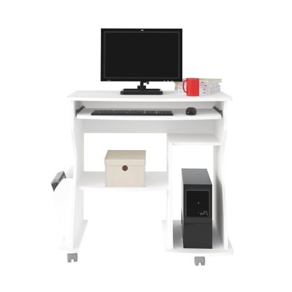 Imagem de Escrivaninha Mesa Escritório com Rodinhas, Espaço para Computador, CPU e Suporte para Teclado 160 Artely Branco