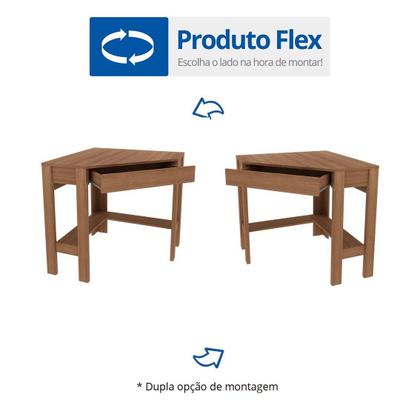 Imagem de Escrivaninha Mesa Escritório de Canto com 1 Gaveta ME4172 Espresso Móveis