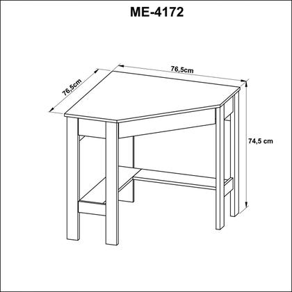 Imagem de Escrivaninha Mesa Escritório de Canto com 1 Gaveta ME4172 Espresso Móveis