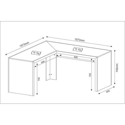 Imagem de Escrivaninha/Mesa Escritório De Canto Cr25024 Amendoa