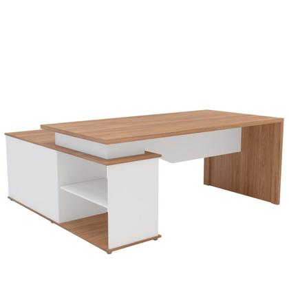 Imagem de Escrivaninha Mesa Escritório Diretor em L 3 Gavetas 1 Porta Spring Yescasa