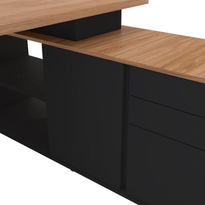 Imagem de Escrivaninha Mesa Escritório Diretor em L 3 Gavetas 1 Porta Spring Yescasa