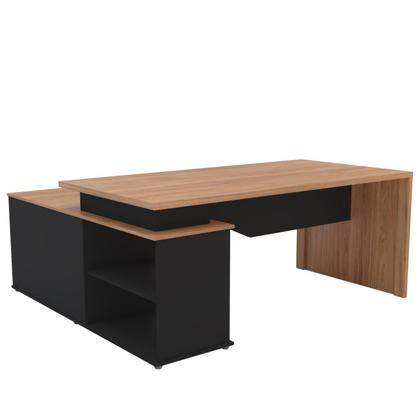 Imagem de Escrivaninha Mesa Escritório Diretor em L 3 Gavetas 1 Porta Spring Yescasa