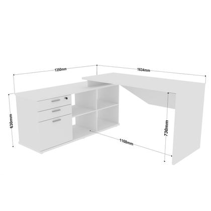 Imagem de Escrivaninha Mesa Escritório Diretor em L 3 Gavetas Rolig