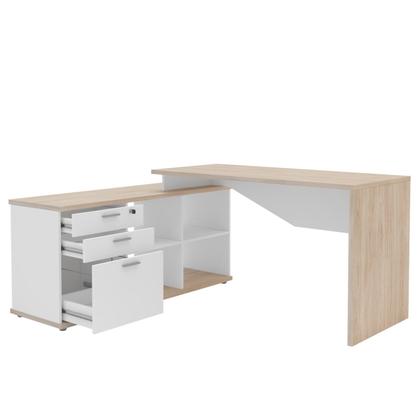 Imagem de Escrivaninha Mesa Escritório Diretor em L 3 Gavetas Rolig