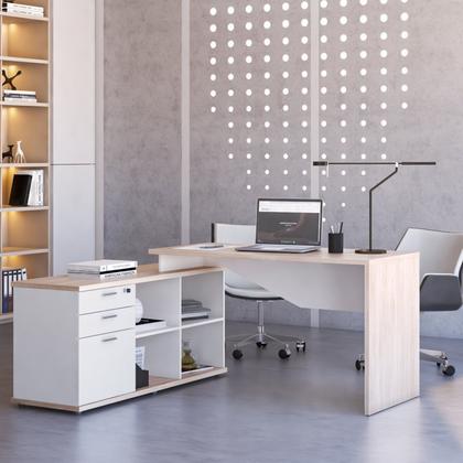 Imagem de Escrivaninha Mesa Escritório Diretor em L 3 Gavetas Rolig