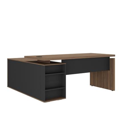 Imagem de Escrivaninha Mesa Escritório Diretor em L com Porta de Correr e Caixa de Tomada