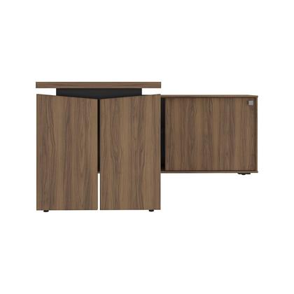 Imagem de Escrivaninha Mesa Escritório Diretor em L com Porta de Correr e Caixa de Tomada