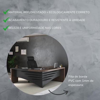 Imagem de Escrivaninha Mesa Escritório Diretor em L em Tamburato