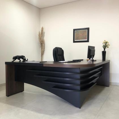 Imagem de Escrivaninha Mesa Escritório Diretor em L em Tamburato