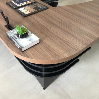Imagem de Escrivaninha Mesa Escritório Diretor em L em Tamburato