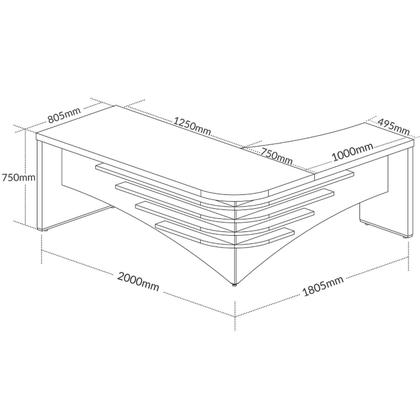 Imagem de Escrivaninha Mesa Escritório Diretor em L em Tamburato