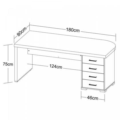 Imagem de Escrivaninha Mesa Escritório Diretor em Tamburato com 6 Gavetas