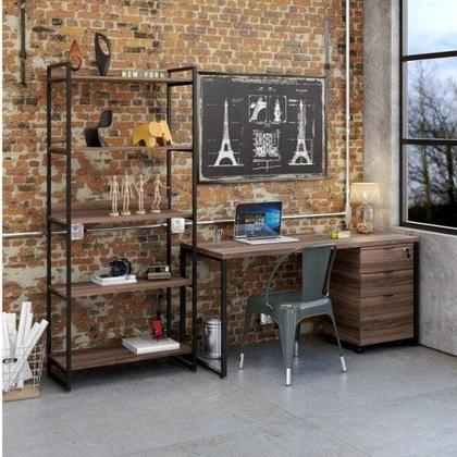 Imagem de Escrivaninha Mesa Escritório Diretor Estilo Industrial 1,50M Kuadra