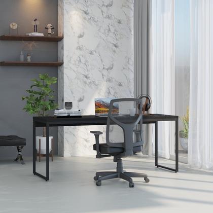 Imagem de Escrivaninha Mesa Escritório Diretor Estilo Industrial 180cm Dynamica Yescasa