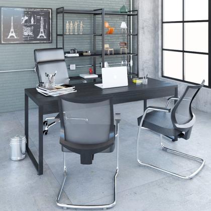 Imagem de Escrivaninha Mesa Escritório Diretor Estilo Industrial 180cm Kuadra