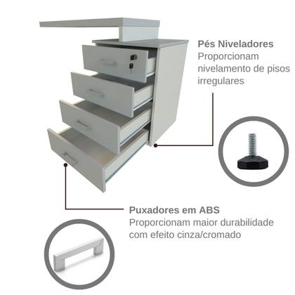 Imagem de Escrivaninha Mesa Escritório e Home Office com 4 Gavetas
