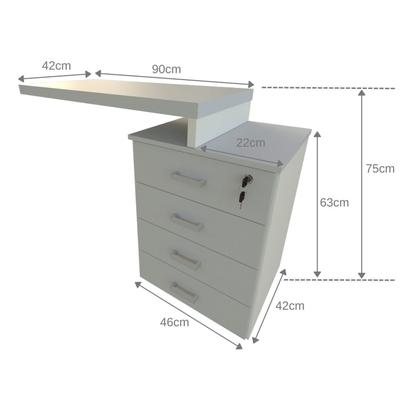 Imagem de Escrivaninha Mesa Escritório e Home Office com 4 Gavetas