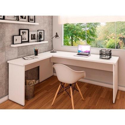 Imagem de Escrivaninha Mesa Escritório em L 120cm Tampo Office Branco