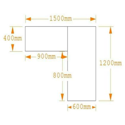 Imagem de Escrivaninha Mesa Escritório em L 2 Gavetas 150x120cm Thor Espresso Móveis