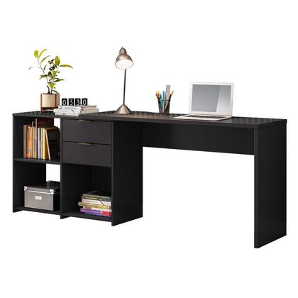 Imagem de Escrivaninha Mesa Escritório em L 2 Gavetas 3 Nichos Office NT 2060