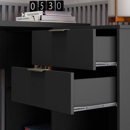 Imagem de Escrivaninha Mesa Escritório em L 2 Gavetas 3 Nichos Office NT 2060