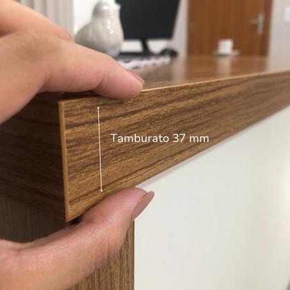 Imagem de Escrivaninha Mesa Escritório em L Chefia com 2 Portas 3 Gavetas em Tamburato Y37