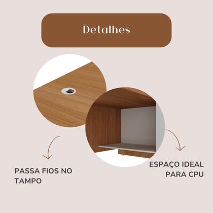 Imagem de Escrivaninha Mesa Escritório em L Chefia com 2 Portas 3 Gavetas em Tamburato Y37