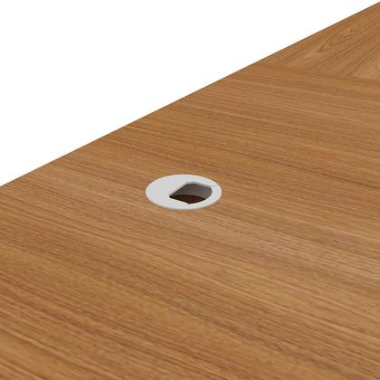 Imagem de Escrivaninha Mesa Escritório em L Chefia com 2 Portas 3 Gavetas em Tamburato Y37