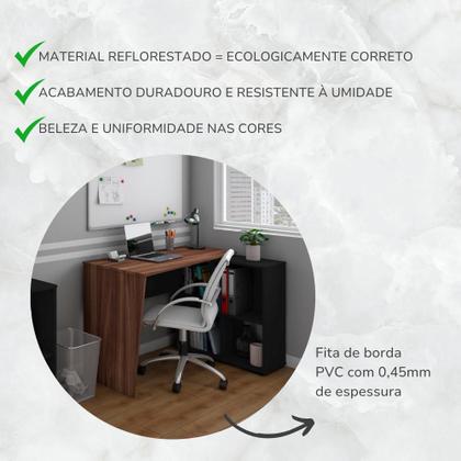 Imagem de Escrivaninha Mesa Escritório em L com Nichos Moderna Urban
