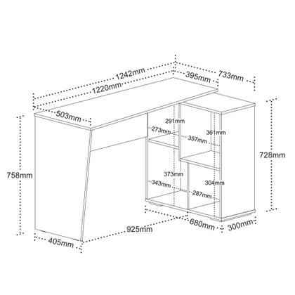 Imagem de Escrivaninha Mesa Escritório em L com Nichos Moderna Urban