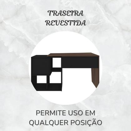 Imagem de Escrivaninha Mesa Escritório em L com Nichos Moderna Urban