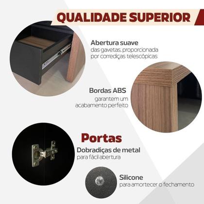 Imagem de Escrivaninha Mesa Escritório em L Diretor com 5 Gavetas Y37