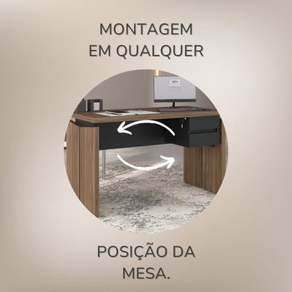 Imagem de Escrivaninha Mesa Escritório em L Diretor com 5 Gavetas Y37