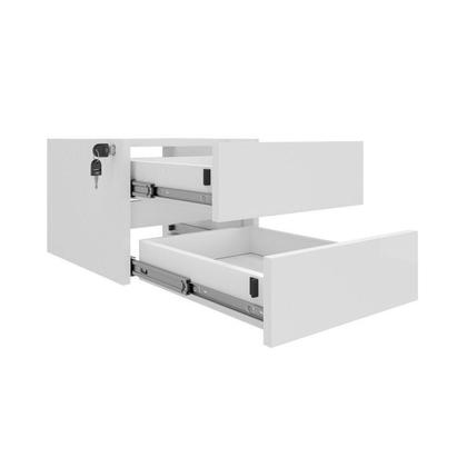 Imagem de Escrivaninha Mesa Escritório em L Diretor com Armário e 2 Gavetas