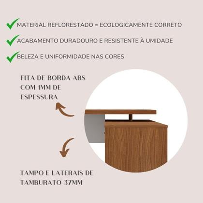Imagem de Escrivaninha Mesa Escritório em L Diretor com Armário e 2 Gavetas