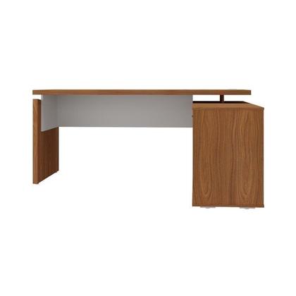 Imagem de Escrivaninha Mesa Escritório em L Diretor com Armário e 2 Gavetas