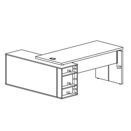 Imagem de Escrivaninha Mesa Escritório em L Diretor com Armário e 2 Gavetas