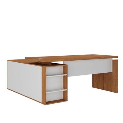 Imagem de Escrivaninha Mesa Escritório em L Diretor com Armário e 2 Gavetas