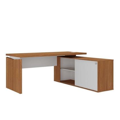 Imagem de Escrivaninha Mesa Escritório em L Diretor com Armário e 2 Gavetas