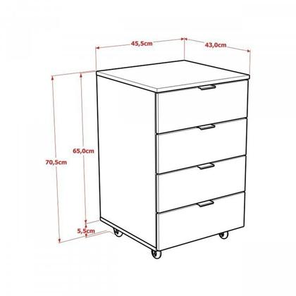 Imagem de Escrivaninha Mesa Escritório em L Estilo Industrial 150x150cm com Gaveteiro Volante 4 Gavetas