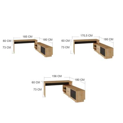 Imagem de Escrivaninha Mesa Escritório em L Executiva 170x180cm com Balcão Cayman Yescasa